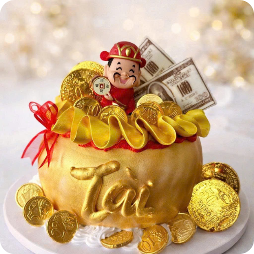 MẪU BÁNH KEM THẦN TÀI MAY MẮN